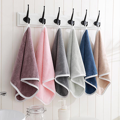 Super Absorb Water Drinking Ability  Solid Color Coral Fleece Bath Towel Set