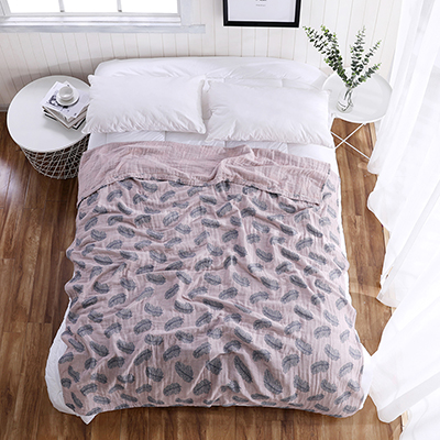 Lightweight 100% cotton Feather Jacquard Pattern Best Comfortable Throw Blanket