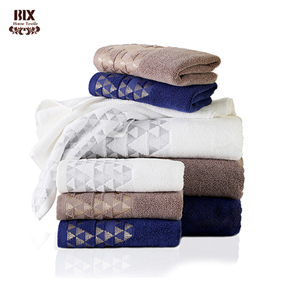 Wholesale Luxury Pure Cotton Towels Shiny Border Competitive Price