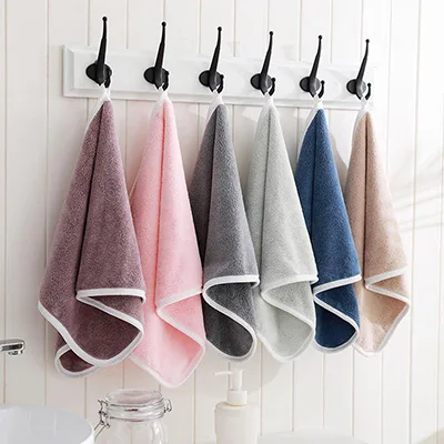 Super Absorb Water Drinking Ability Solid Color Coral Fleece Bath Towel Set