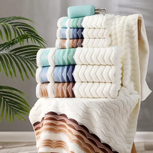 Yarn Dye Best Pure Cotton Towel Manufacturer Solid Jacquard with Border BATH TOWEL